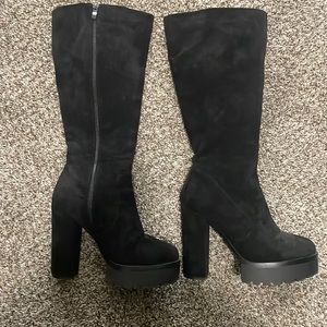 Marquiiz Brand from Fashion Nova - Black Suede Knee High Platform boots
